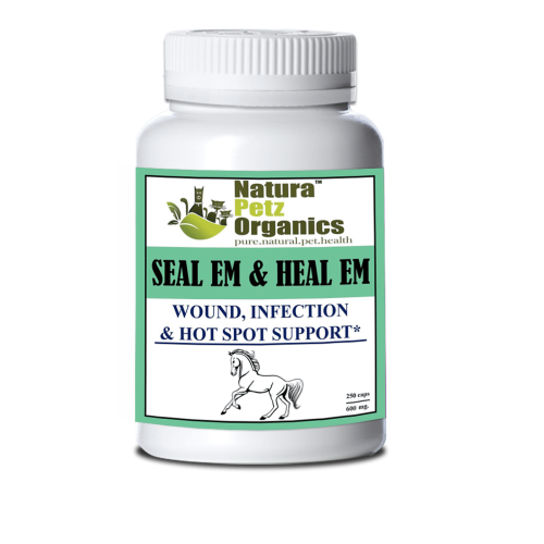 Seal Em & Heal Em Capsules Equine- Wound, Infection Ulcer Bite Bleeding & Hot Spot Support*