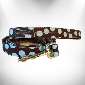 Polka Dot Dog on Brown Leads