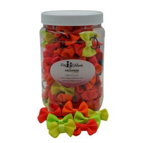 GG103 | 50-100 Neon Groomer Dog / Cat Bows in a jar|Pets Ribbons