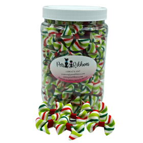 GG110CS | 50-100 Christmas candy stripe 1" dog cat bows|Pets Ribbons