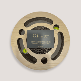 NANDOG Round Shape Open Play Set Wood Cat Scratcher