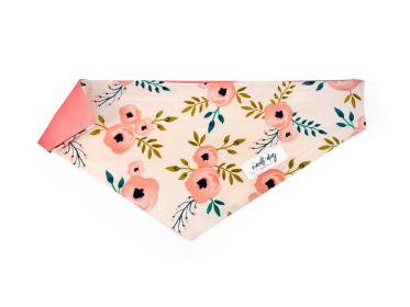 Charleston Blush Floral Tea Rose Over-the-collar Dog Bandana
