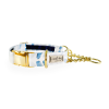 Raindrop Spring Watercolor Blue Herringbone Buckle & Martingale Dog Collar