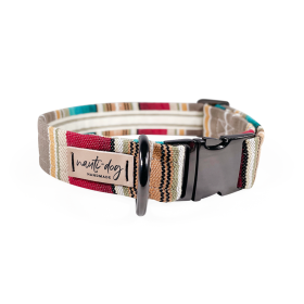 Serape Southwestern Woven Stripe Buckle & Martingale Dog Collar