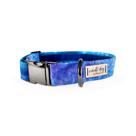 Surf Hand-dyed Batik Blue & Purple Bubble Buckle & Martingale Dog Collar
