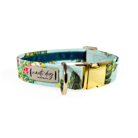 Pina Tropical Floral Pineapple Buckle & Martingale Dog Collar