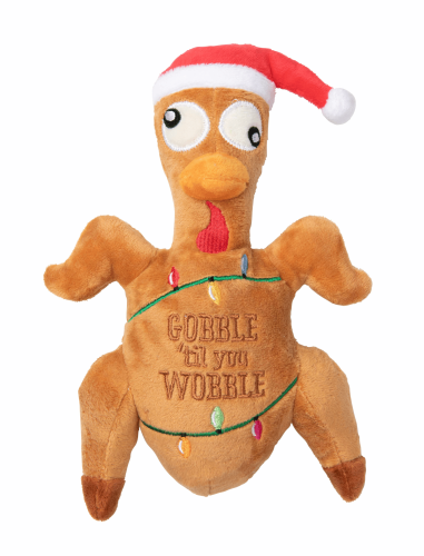 FuzzYard Gobble Til You Wobble Turkey Plush Dog Toy