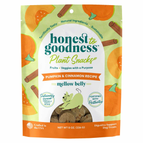 Honest To Goodness Plant Snacks Mellow Belly Pumpkin & Cinnamon Recipe Dog Treats 8oz