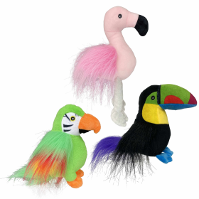 Multipet Margaritaville Tropical Birds Plush Dog Toy Assorted 10.5"