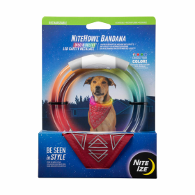 Nite Ize NiteHowl Bandana Rechargeable LED Safety Necklace - Disc-O Select - Red