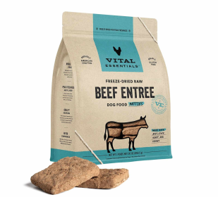 Vital Essentials Freeze-Dried Raw Beef Entree Dog Food Patties, 30 oz