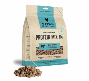 Vital Essentials Freeze-Dried Raw Beef Protein Mix-In Meal Topper for Dogs,