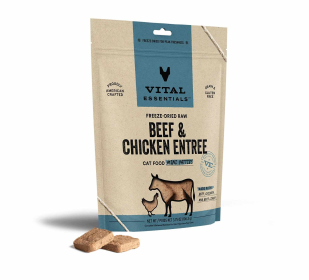 Vital Essentials Freeze-Dried Raw Beef & Chicken Entree Cat Food Mini Patties,