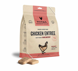 Vital Essentials Freeze-Dried Raw Chicken Entree Cat Food Mini Patties,