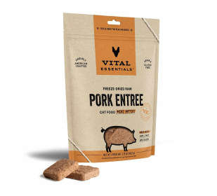 Vital Essentials Freeze-Dried Raw Pork Entree Cat Food Mini Patties