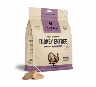 Vital Essentials Freeze-Dried Raw Turkey Entree Cat Food Mini Patties,