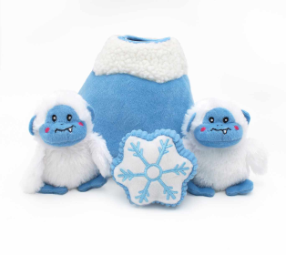 ZippyPaws Holiday Burrow Yeti Mountain Plush Dog Toy