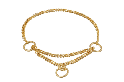 Martingale Show Chain Collar (14in x 1.2 mm) (Color: Gold Plated Metal Chain)