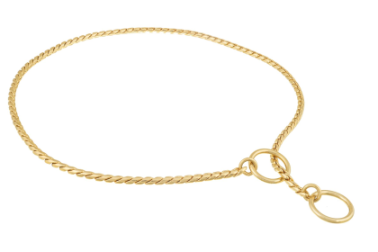 Slip Snake Show Chain Collar (28 in x 3.8mm) (Color: Gold Plated Metal Chain)