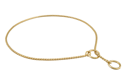Slip Snake Show Chain Collar (26 in x 2.4mm) (Color: Gold Plated Metal Chain)