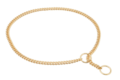 Slip Curve Show Chain Collar (24 in x 1.6 mm) (Color: Gold Plated Metal Chain)