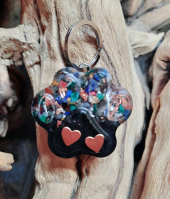 EMF 5G protection Pet Charm PawPrint (Color: 2 Hearts)