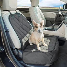 GOOPAWS Dog Front Car Seat Cover, Waterproof, Scratch Proof & Non Slip, Durable Pet Front Car Seat Cover for Trucks, SUV (Color: Grey)
