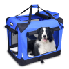 Soft Pet Crates Kennel, 3 Door, Grey, Blue & Beige, Black