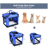 Soft Pet Crates Kennel, 3 Door, Grey, Blue & Beige, Black