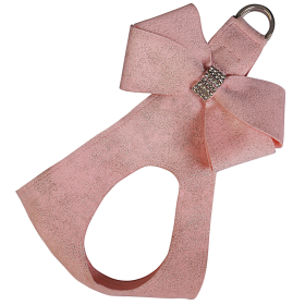 Susan Lanci Designs Puppy Pink Glitzerati Nouveau Bow Step In Harness (size: large)