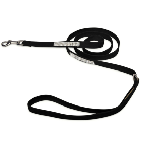 Susan Lanci Designs 3 Row Giltmore Crystals Leash (Color: Black)