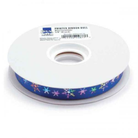 TP Printed Ribbon Roll 50yds Blu/Snowf (Color: Snowflake)