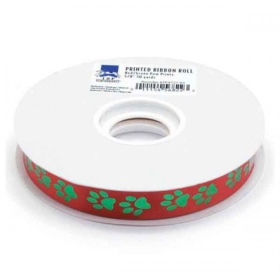 TP Printed Ribbon Roll 50yds Red/Grn (Color: Green)