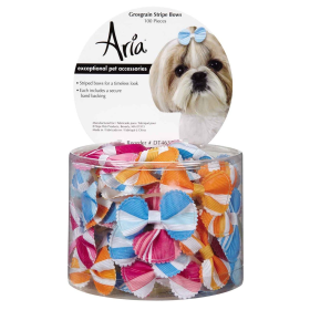 AR Grosgrain Stripe Bows Canister 100Pc (Age: All Ages)
