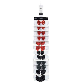 AR Red & Black Bowtie Clip Strip 12Pcs (Age: All Ages)