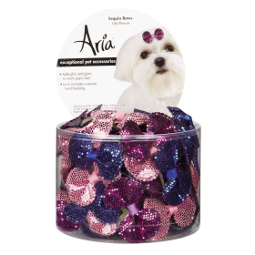 AR Sequin Bows Canister 100Pc (Age: All Ages)