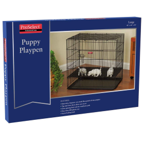PS Puppy PlayPen w/Plastic Pan L Blk (Age: All Ages)