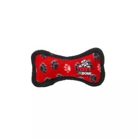 Tuffy Jr Bone Red Paw (Color: Red)