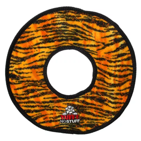 Tuffy No Stuff Mega Ring Tiger (Color: Orange & Black, size: Mega)