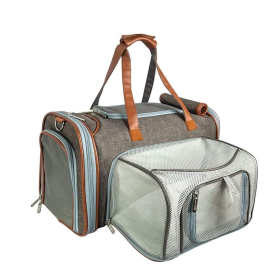 Mr. Peanut's Gold Series Mini Size Expandable Pet Carrier (Color: Charcoal Ash)