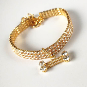 Diamond Bone Pet Collar (size: small)
