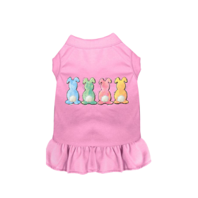 Mink PomPom Bunny Tail Dog (Color: Pink, Style: DRESS, size: X Small)