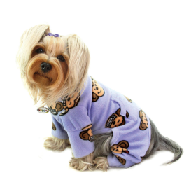 Silly Monkey Fleece Turtleneck Pajamas - Lavender (size: XS)