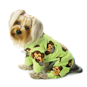 Silly Monkey Fleece Turtleneck Pajamas - Lime (size: XS)