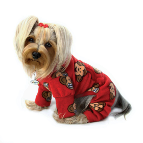 Silly Monkey Fleece Turtleneck Pajamas - Burgundy (size: XS)