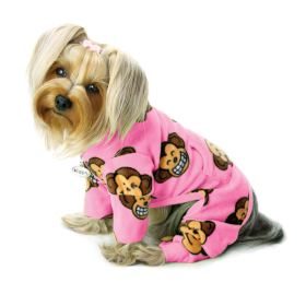 Silly Monkey Fleece Turtleneck Pajamas - Pink (size: XS)