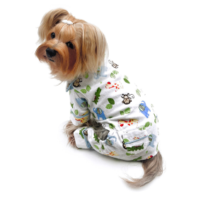 Zoo Animals Flannel Pajamas with 2 Pockets (size: XS)