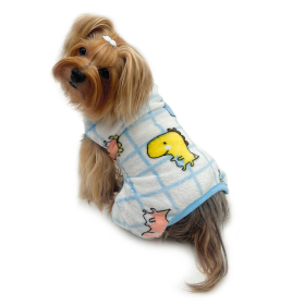 Ultra Plush Colorful Dinosaurs Front Sleeveless Pajamas (size: XS)