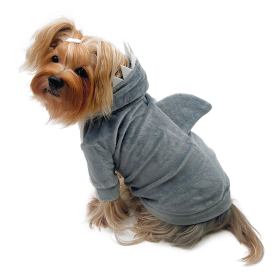 Ultra Plush Shark Hoodie with Fin & Teeth (size: XS)