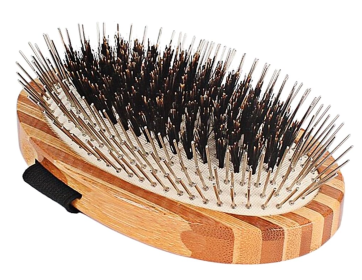 Bass Brushes- The Hybrid Groomer (Color: Striped Bamboo, Style: Palm, size: )